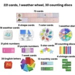Calendar Weather Cards/Alphabet Word Cards/Circular Time Learning Card Bag - Image 5