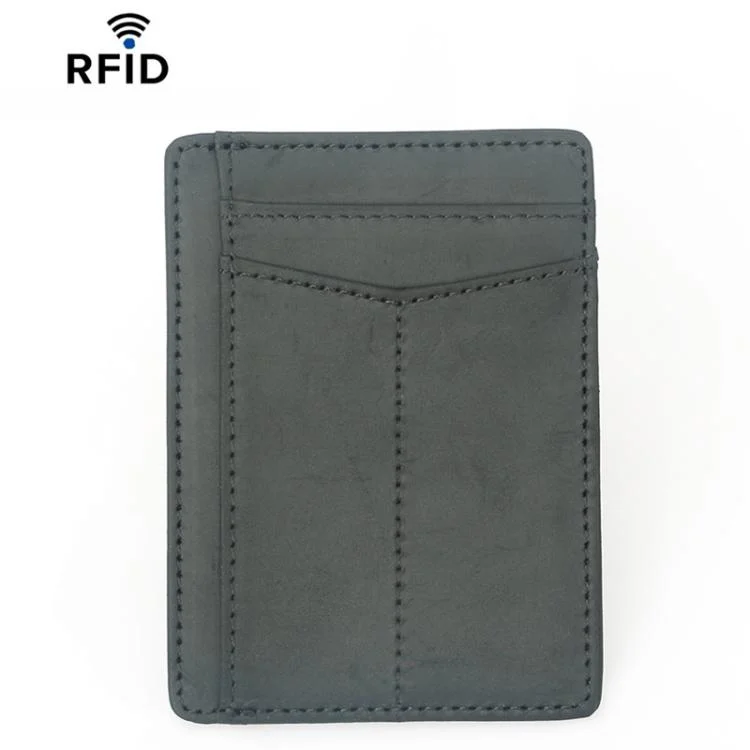 FM-117 RFID Anti-Magnetic Multi-Card Slot Card Wallet Retro ID Card Case
