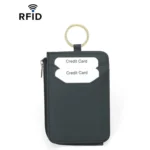 CQ-522 Zippered Coin Card Wallet RFID Anti-Skimming ID Card Case
