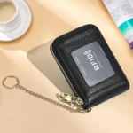 KB-091 RFID Anti-Skimming Zippered Accordion Bag Bank Card ID Card Holder