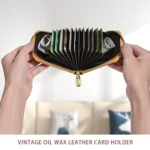 KB-091 RFID Anti-Skimming Zippered Accordion Bag Bank Card ID Card Holder - Image 3