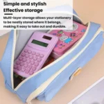 Large Capacity Button Pen Case Simple Stationery Pouch For Students - Image 5