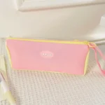 Simple Zippered Triangular Pen Pouch Pencil Stationery Box