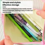 Simple Zippered Triangular Pen Pouch Pencil Stationery Box - Image 3