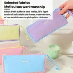 Simple Zippered Triangular Pen Pouch Pencil Stationery Box - Image 4