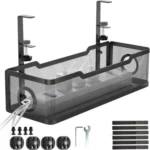 Adjustable Under Desk Storage Basket No Drill Hanging Organizer for Router/Books/Supplies