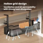 Adjustable Under Desk Storage Basket No Drill Hanging Organizer for Router/Books/Supplies - Image 2