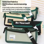 Double Layer Large Capacity Flip-Top Triangular Pen Pouch Simple Canvas Stationery Pouch - Image 3