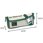 Double Layer Large Capacity Flip-Top Triangular Pen Pouch Simple Canvas Stationery Pouch - Image 6