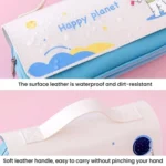 Student Handheld Double Layer Large Capacity Pencil Case Simple Planet-Themed Stationery Box - Image 4