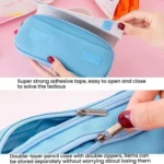 Student Handheld Double Layer Large Capacity Pencil Case Simple Planet-Themed Stationery Box - Image 5