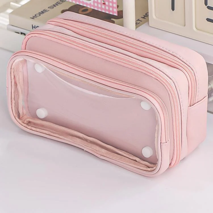 10 Layer Storage Transparent Pen Pouch Large Capacity Stationery Pouch