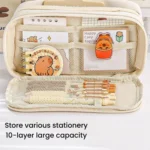 10 Layer Storage Transparent  Pen Pouch Large Capacity Stationery Pouch - Image 3