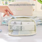 Double Layer Large Capacity Pen Pouch Simple Stationery Box For Students - Image 3