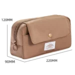 Large Capacity Flip Top Pen Pouch Pencil Stationery Box With Snap Zipper - Image 6
