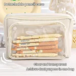 Large Capacity Pen Pouch With Detachable Transparent Layer Simple Stationery Pouch For Students - Image 2