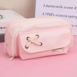 Simple Large Capacity Drawstring Pen Pouch Student Pencil Case