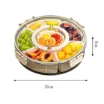360-Degree Rotating 6-Compartment Snack Tray with Handle & Airtight Lid – Round Portable Food Storage Container for Fruits, Nuts, Candy - Image 8
