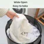 Foldable Rolling Laundry Hamper with Wheels & Straps Large Capacity Collapsible Clothes Basket - Image 6