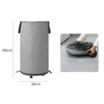 Foldable Rolling Laundry Hamper with Wheels & Straps Large Capacity Collapsible Clothes Basket - Image 9