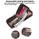 BULL 235 CAPTAIN 2 Fold Zipper Leather Wallet RFID Multi-Functional Card Holder - Image 6