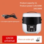 12V-24V 2L Car-Mounted Push-Button Rice Cooker - Image 12