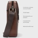 BULL CAPTAIN 8-Inch Vintage Leather Shoulder Bag Crossbody Wallet - Image 2