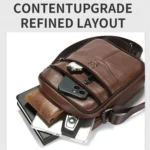 BULL CAPTAIN 8-Inch Vintage Leather Shoulder Bag Crossbody Wallet - Image 3