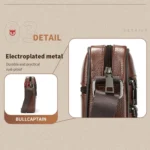 BULL CAPTAIN 8-Inch Vintage Leather Shoulder Bag Crossbody Wallet - Image 5