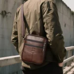 BULL CAPTAIN 8-Inch Vintage Leather Shoulder Bag Crossbody Wallet - Image 7