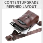 BULL CAPTAIN Men Vintage Genuine Leather Shoulder Bag - Image 2