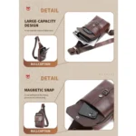 BULL CAPTAIN Men Vintage Genuine Leather Shoulder Bag - Image 5