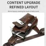 BULL CAPTAIN 8 inch Vintage Men Genuine Leather Crossbody Bag - Image 4