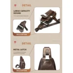 BULL CAPTAIN 8 inch Vintage Men Genuine Leather Crossbody Bag - Image 7