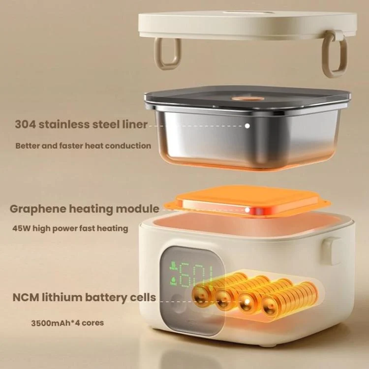 TBD06062846_B5.webp Wireless Charging Lunch Box No Water Needed With 304 Stainless Steel Inner Pot - Image 6