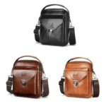 BULL CAPTAIN 8-Inch Vintage Men Genuine Leather Crossbody Bag - Image 2