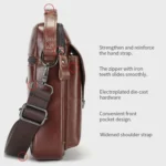 BULL CAPTAIN 8-Inch Vintage Men Genuine Leather Crossbody Bag - Image 3