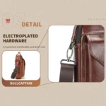 BULL CAPTAIN 8-Inch Vintage Men Genuine Leather Crossbody Bag - Image 7