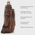 BULL CAPTAIN Vintage Men Genuine Leather Tablet Shoulder Bag - Image 3
