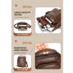 BULL CAPTAIN Vintage Men Genuine Leather Tablet Shoulder Bag - Image 6