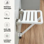 Wall-Mounted Folding Shower Stool Bathroom Safety Chair for Elderly & Disabled - Image 3
