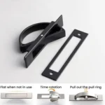 Recessed Groove Concealed Handle For Cabinets Embedded Rotating Flip-Top Handle - Image 7