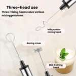 3In1 Portable Rechargeable Handheld Electric Egg Beater Mini Milk Frother For Baking - Image 6