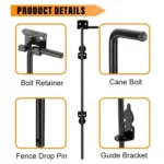1pc 12inch Outdoor Fence Gate Latch - Image 3