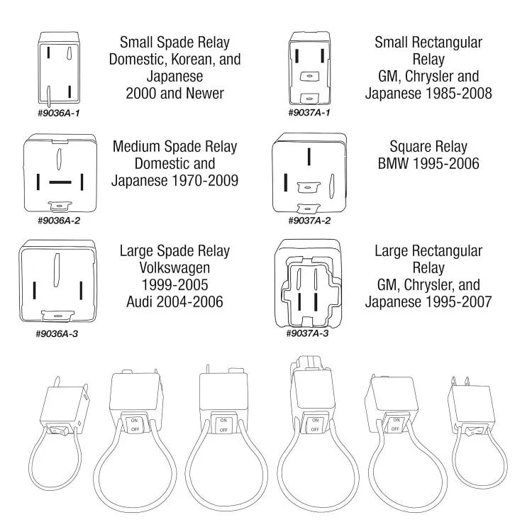 TBD06063024_4.webp 6-Piece Set 9038A Relay Bypass Switch Tester Kit With Wires For Electrical Testing - Image 5