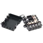 6-Way Automotive Fuse Block Box, 2-500A 32V DC, with 2 Input and 4 Output Terminals