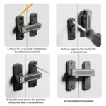 Screw-Mounted 0-7mm Adjustable Height Drop Sliding Door Lock Latch - Image 7