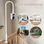 No-Drill Security Camera Mount With Clip Flexible Bendable Bracket Base For Baby Monitor/Webcam - Image 5