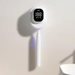 CKPA Rechargeable UV Toothbrush Sterilizer and Holder with Smart Display, No-Drill Adhesive Mount for Electric Toothbrushes