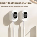 CKPA Rechargeable UV Toothbrush Sterilizer and Holder with Smart Display, No-Drill Adhesive Mount for Electric Toothbrushes - Image 2